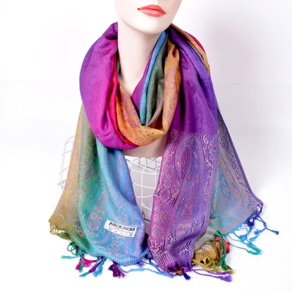 Paisley Patterned Multicolor Scarf